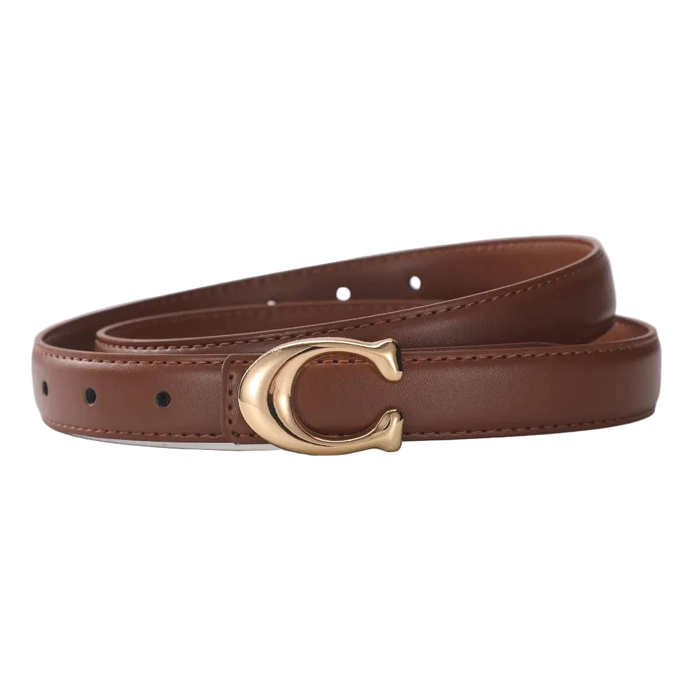 Cinto Feminino Casual com Fivela Lisa em C