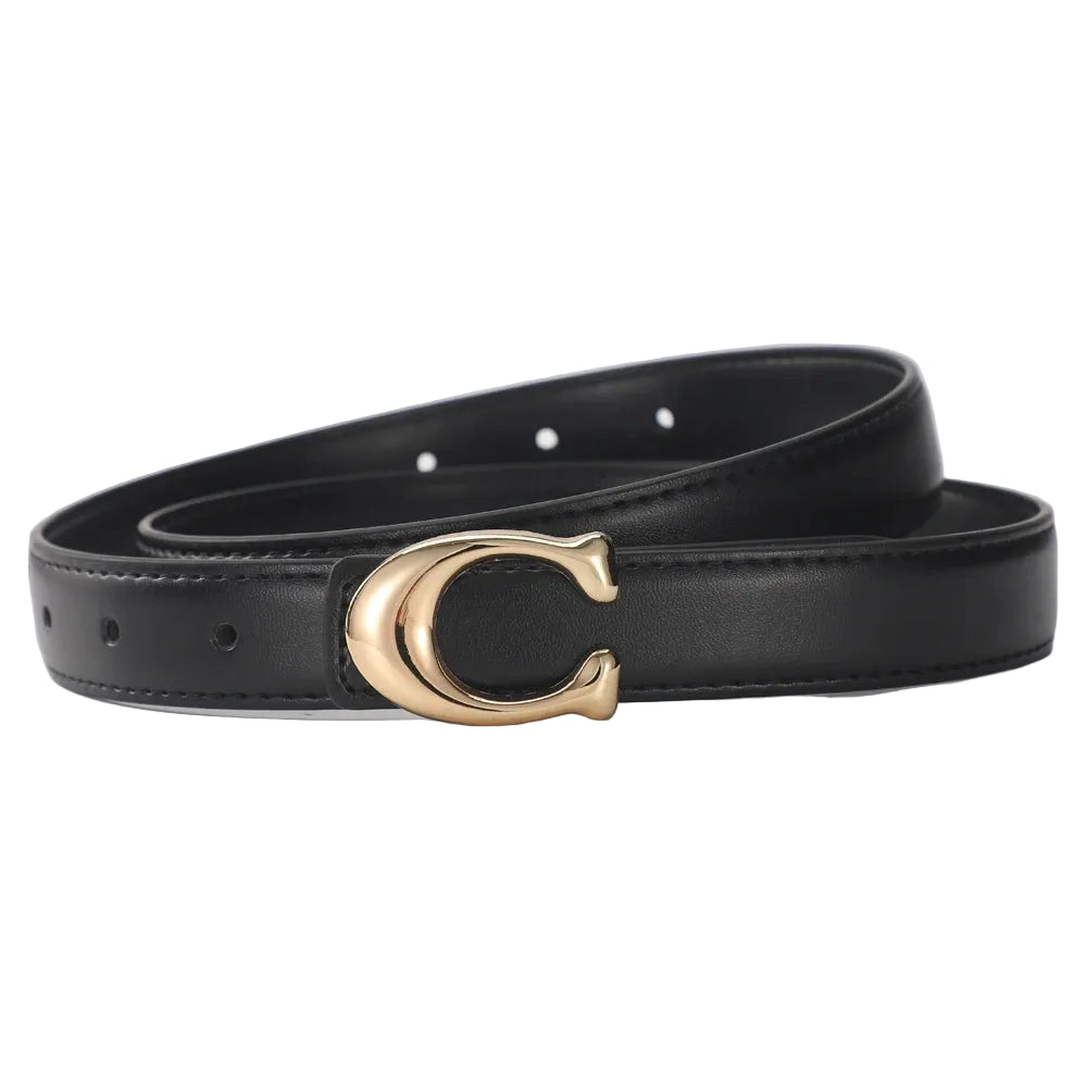 Cinto Feminino Casual com Fivela Lisa em C