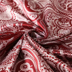 Lenço de Cetim Estampa Paisley Vermelho 90x90 – Bandana Feminina Floral Étnico