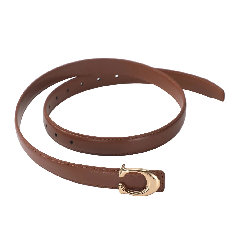 Cinto Feminino Casual com Fivela Lisa em C