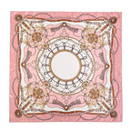 Lenço de Cetim Estampado Corrente 90x90 – Bandana Feminina Rosa